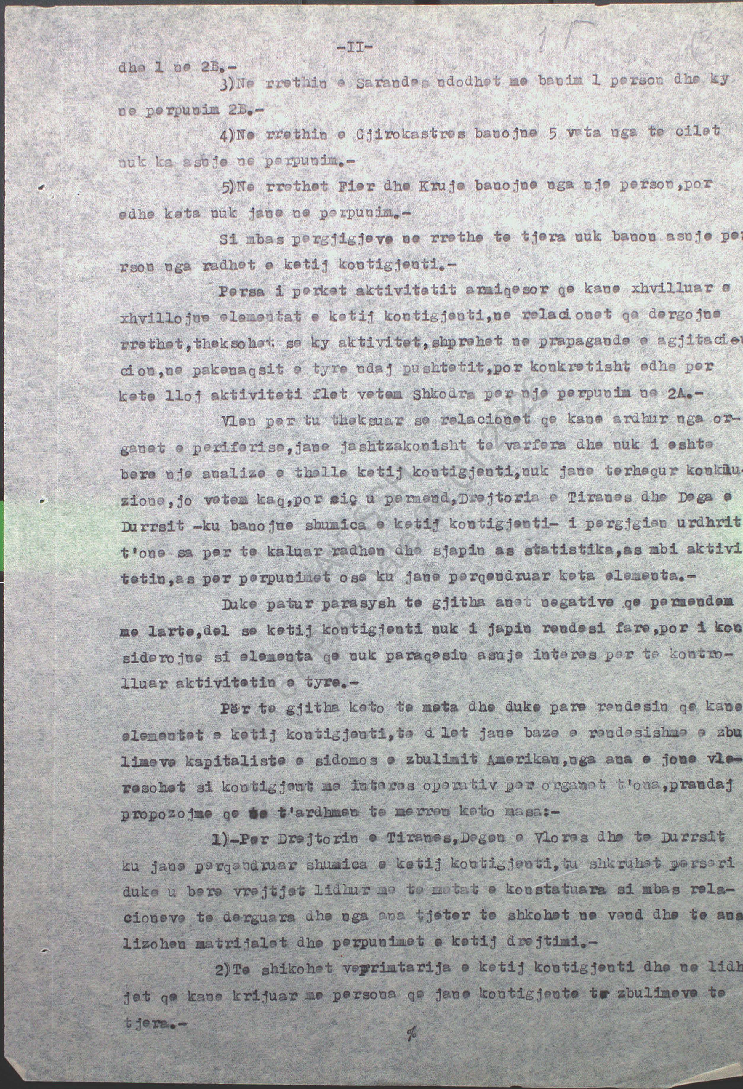 Relacion mbi analizën e kontigjentit të izraelitëve (cifutëve) që ndodhen me banim në vendin tonë