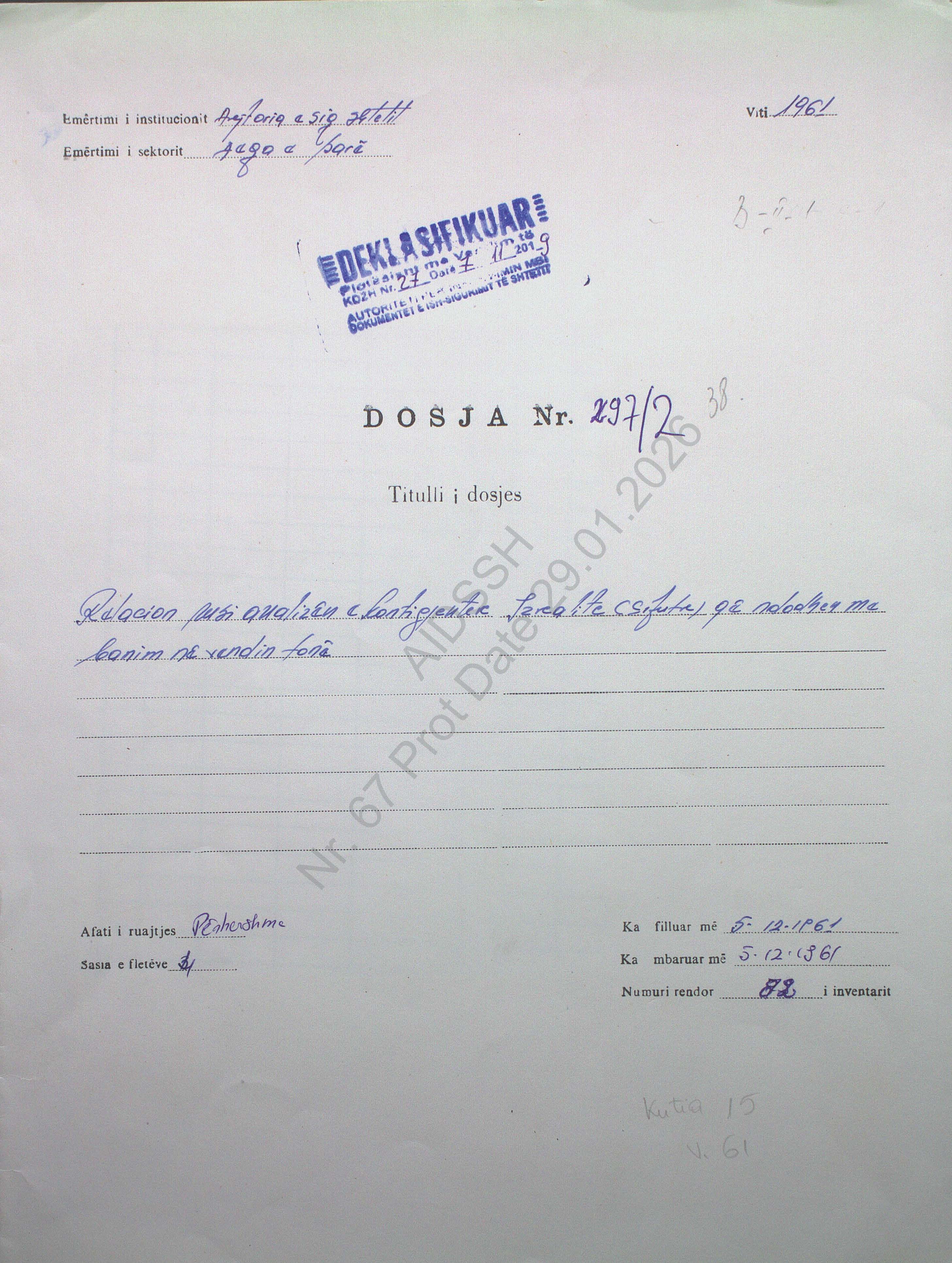 Relacion mbi analizën e kontigjentit të izraelitëve (cifutëve) që ndodhen me banim në vendin tonë